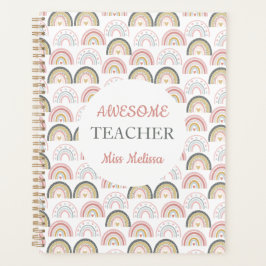 Agenda Moda Pastel Arcoiris con Impresionante Profesor