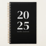 Agenda Moda personalizada de moda negro mensual/semanal<br><div class="desc">Manténgase organizado y con estilo con nuestro Planner Mínimo Moderno Mínimo/Semanal. Este elegante planificador cuenta con una elegante cubierta de terracota, perfecta para añadir un toque de sofisticación a su rutina diaria. En el interior, encontrará amplios diseños mensuales y semanales diseñados para ayudarle a planificar sus actividades personales o empresariales...</div>