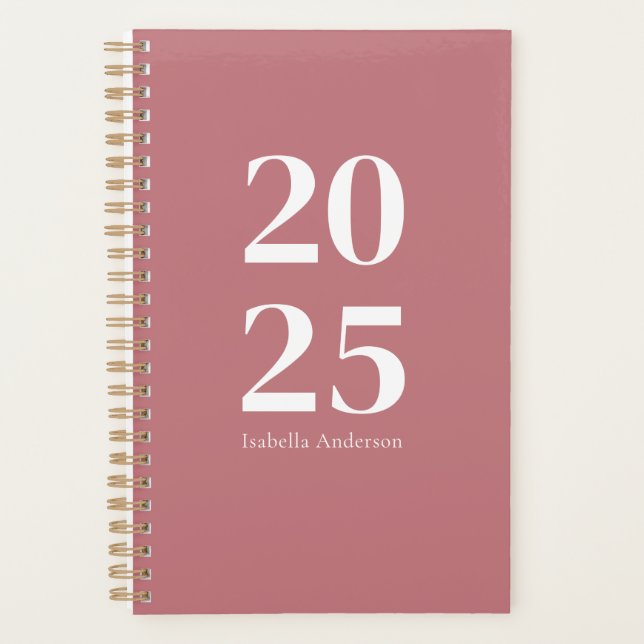 Agenda Moda personalizada Rosa moderno con polvo mensual/ (Anverso)