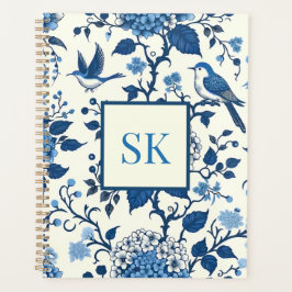 Agenda Moda personalizado Monogram Chinoiserie, Hydrangea