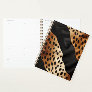Agenda Moda Piel de vaca de Black Brown occidental