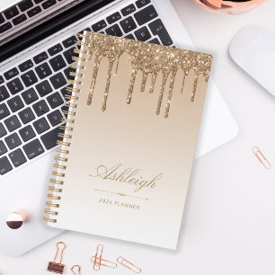 Agenda Moda Purpurina de lujo Drips Gold 2024
