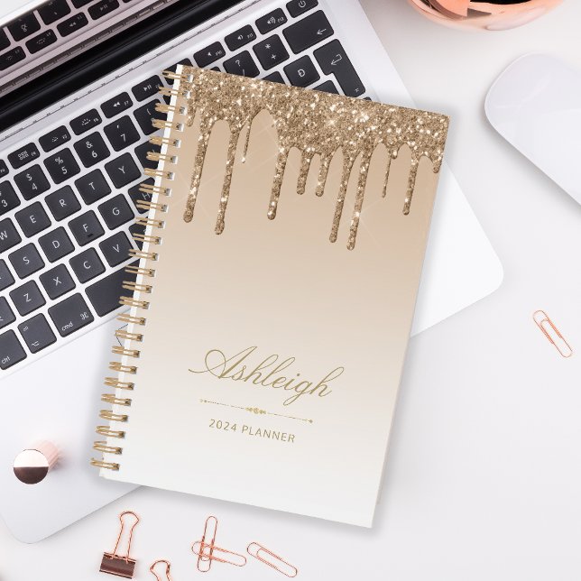 Agenda Moda Purpurina de lujo Drips Gold 2024 (Subido por el creador)
