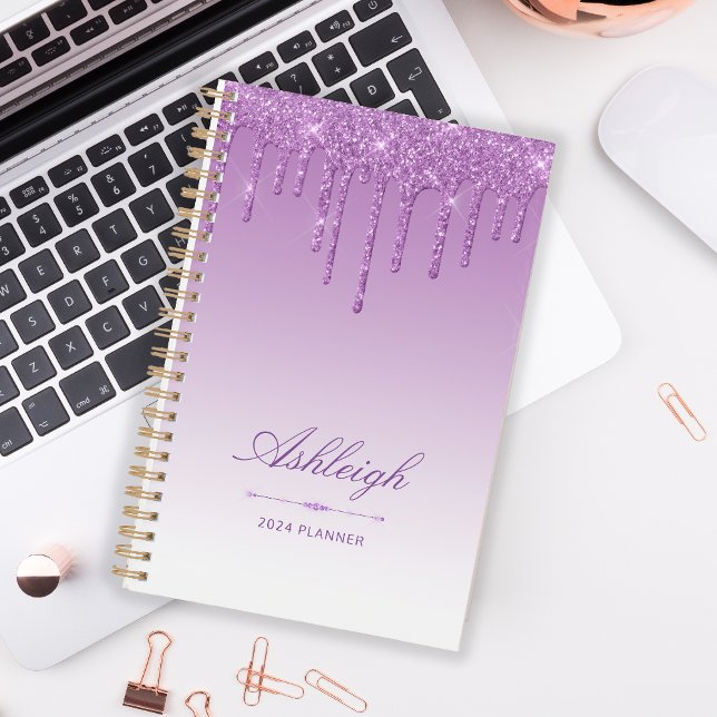 Agenda Moda Purpurina de lujo Drips Purple 2024 (Subido por el creador)