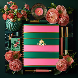 Agenda Moda rosa y rayas verdes