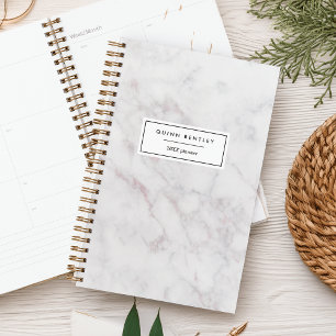 Agenda Moda Rubor y mármol gris personalizado