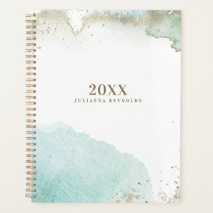 Agenda Moda Turquoise & Gold Abstract Art Planner