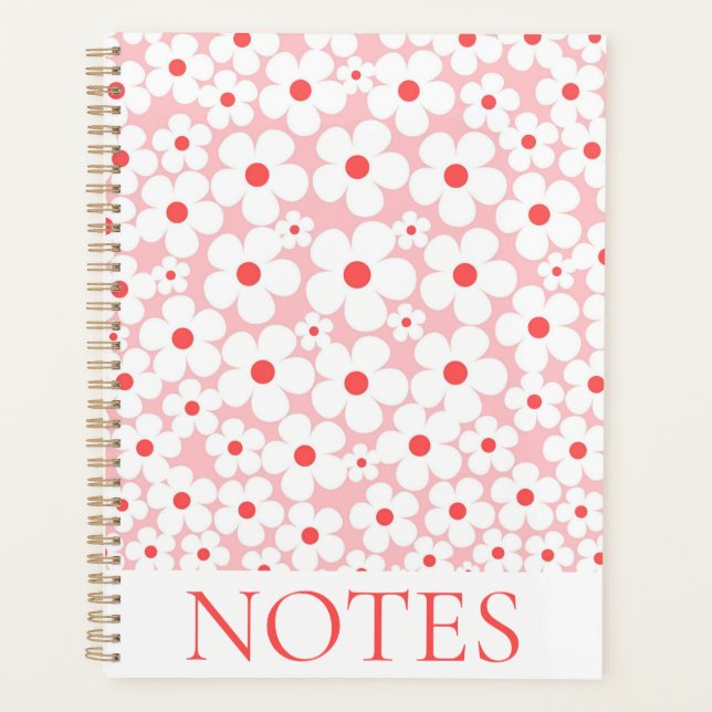 Agenda Modelo moderno de flor rosa (Anverso)