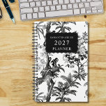 Agenda Modelo moderno de mono tropical blanco y negro<br><div class="desc">Manténgase organizado con el planificador moderno de patrones de monos tropicales en blanco y negro. Este elegante planificador presenta un patrón de mono blanco y negro de moda con un telón de fondo tropical que le aporta un toque divertido y sofisticado a su programación. Diseñado para su funcionalidad, ofrece amplio...</div>