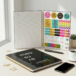 Agenda Modern Bold Black White Measure Typography Planner