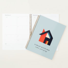 Agenda Modern Colorful House Logo Realtor Blue Red Orange