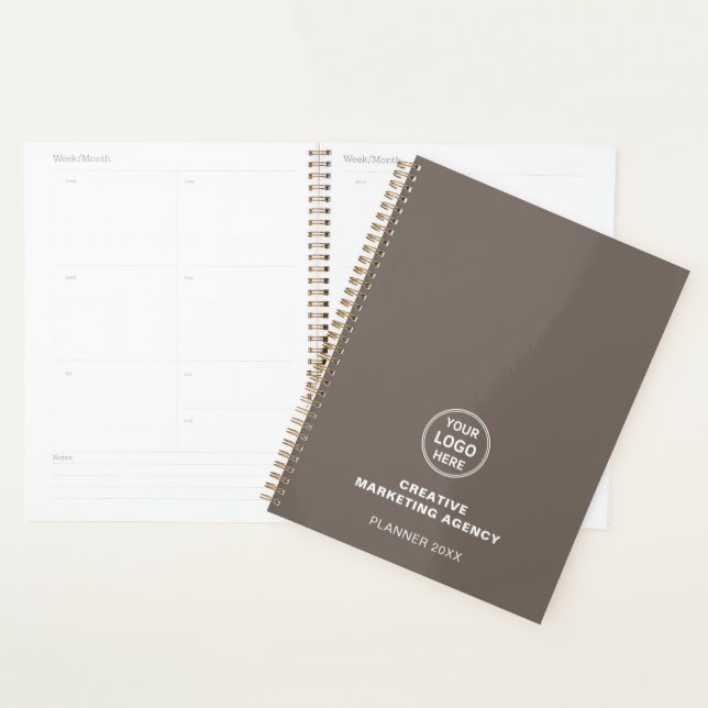 Agenda Modern Custom Logo Taupe Business (Demostración)