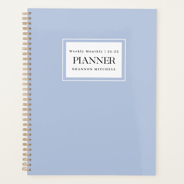 Agenda Modern Dusty Blue 2022 2023 Planner mensual semana (Anverso)