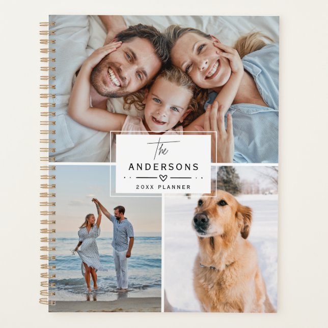 Agenda Modern Elegant Custom Family 4 Photo Collage 2026 (Anverso)