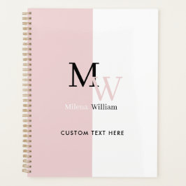 Agenda Modern Elegant Two Tone Monogrammed