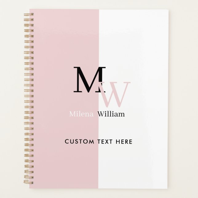 Agenda Modern Elegant Two Tone Monogrammed (Anverso)