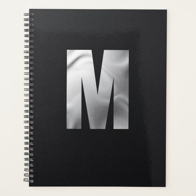 Agenda Modern Executive Monogram | Bold Silver Foil (Anverso)