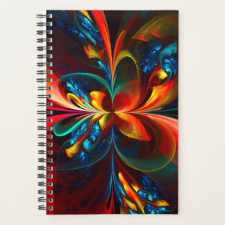 Agenda Modern Floral Resumen Art Naranja Patrón Azul #14