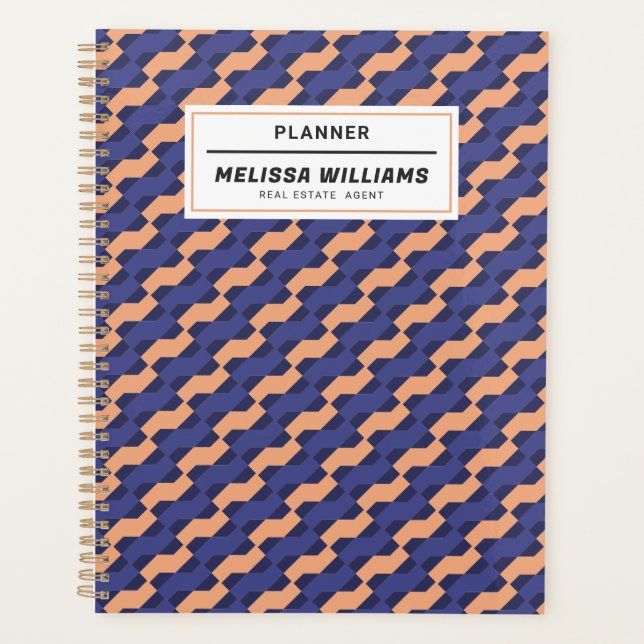 Agenda Modern Geometric Interlocking Pattern Daily  (Anverso)