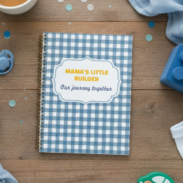 Agenda Modern Gingham Blue Mama's Little Builder Personal
