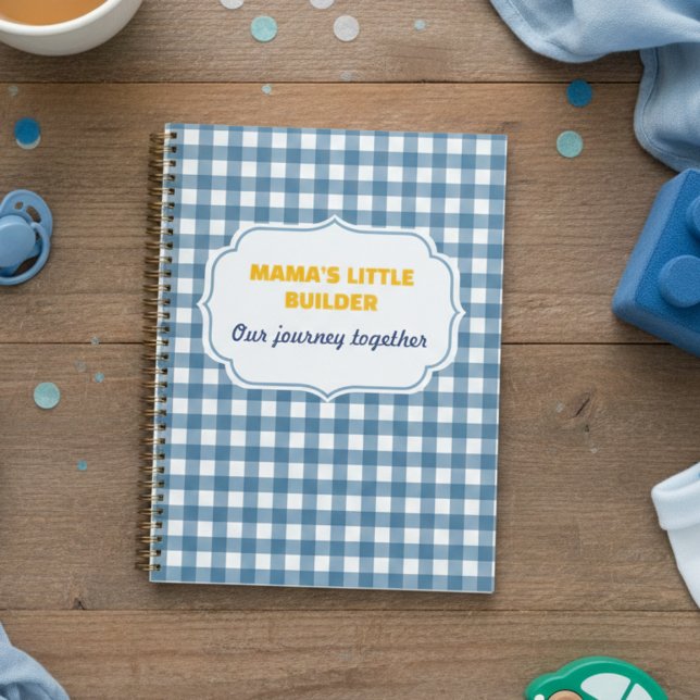Agenda Modern Gingham Blue Mama's Little Builder Personal (Subido por el creador)
