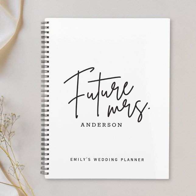 Agenda Modern Hand Script Future Sra. Boda (Subido por el creador)