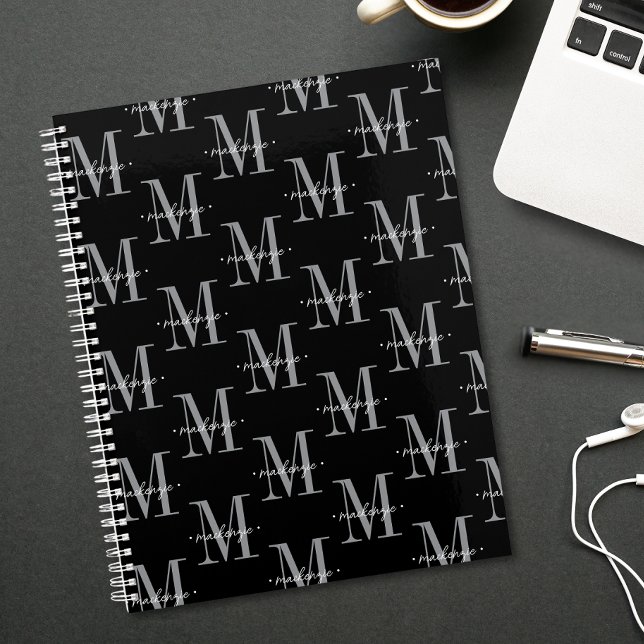 Agenda Modern Monogram Minimal Black White (Subido por el creador)