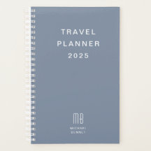 Modern Monograma Azul Polvoriento Viaje