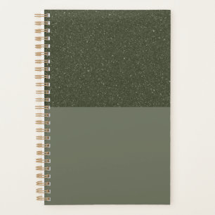 Agenda Modern Moss Green Textured Planner - Personalizabl