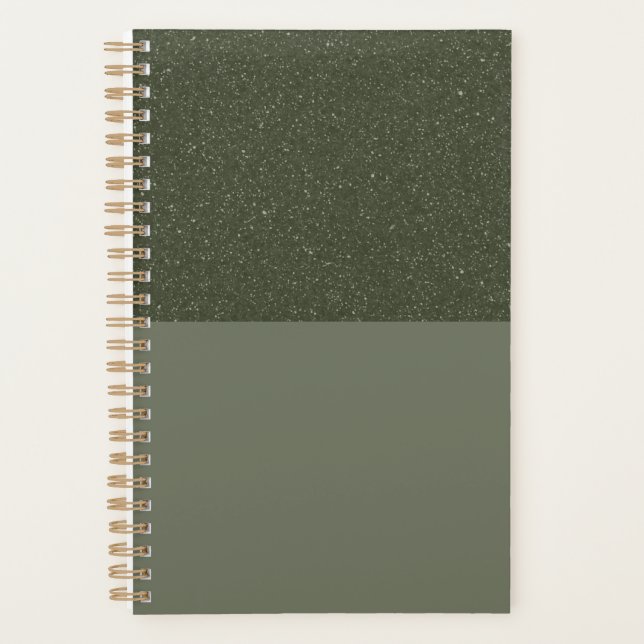 Agenda Modern Moss Green Textured Planner - Personalizabl (Anverso)