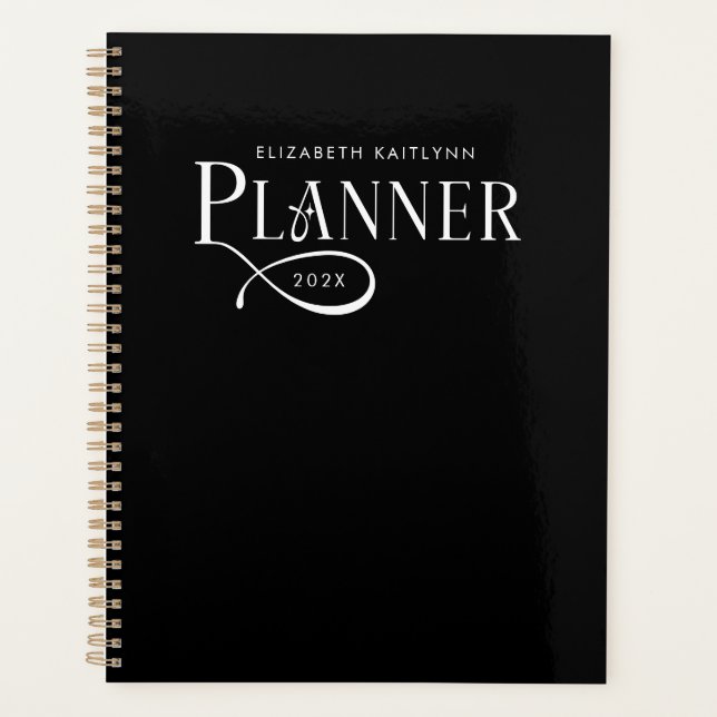 Agenda Modern Personalized Black and White  (Anverso)