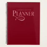 Agenda Modern Personalized Burgundy and Pink<br><div class="desc">Stay organized in style with this Modern Personalized Burgundy and Pink Planner Planner, designed for those who love clean lines, simple layouts, and timeless elegance. The bold monochrome design makes this planner both sophisticated and versatile - perfect for work, school, or everyday life. Personalize the cover with your name, initials,...</div>