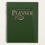 Agenda Modern Personalized Green and Pink<br><div class="desc">Stay organized in style with this Modern Personalized Green and Pink Planner Planner, designed for those who love clean lines, simple layouts, and timeless elegance. The bold monochrome design makes this planner both sophisticated and versatile - perfect for work, school, or everyday life. Personalize the cover with your name, initials,...</div>