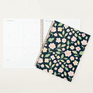 Agenda Modern Pink Wildflowers Pattern
