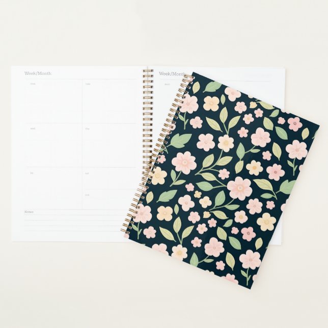 Agenda Modern Pink Wildflowers Pattern (Demostración)