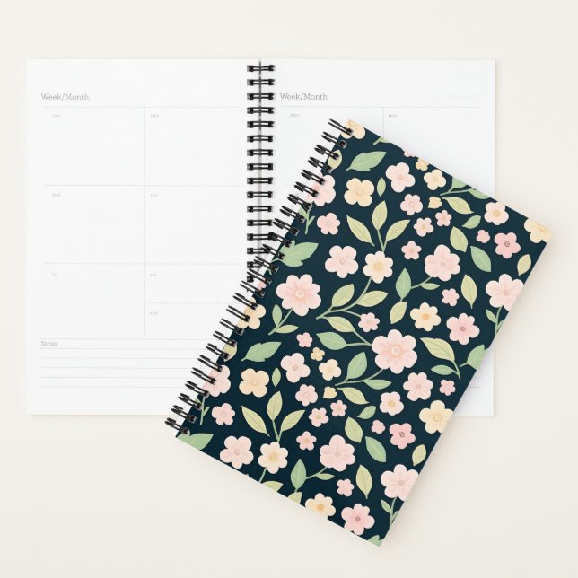 Agenda Modern Pink Wildflowers Pattern (Demostración)