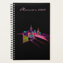 Agenda Modern Planner 2020 Black Vibrant City Art