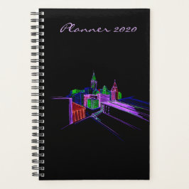Agenda Modern Planner 2020 Black Vibrant City Art