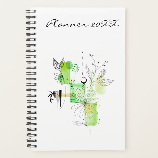 Agenda Modern Planner 20XX Green Art Resumen Primavera (Anverso)