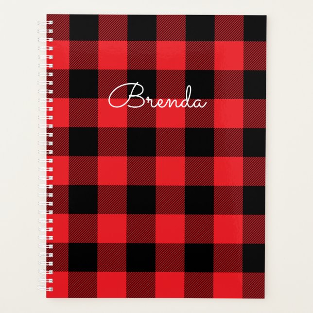 Agenda Modern Red and Black Buffalo Check (Anverso)
