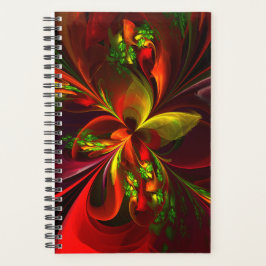 Agenda Modern Red Green Floral Abstract Art Pattern #05