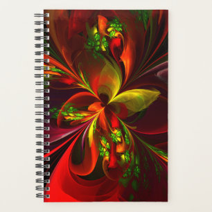 Agenda Modern Red Green Floral Abstract Art Pattern #05