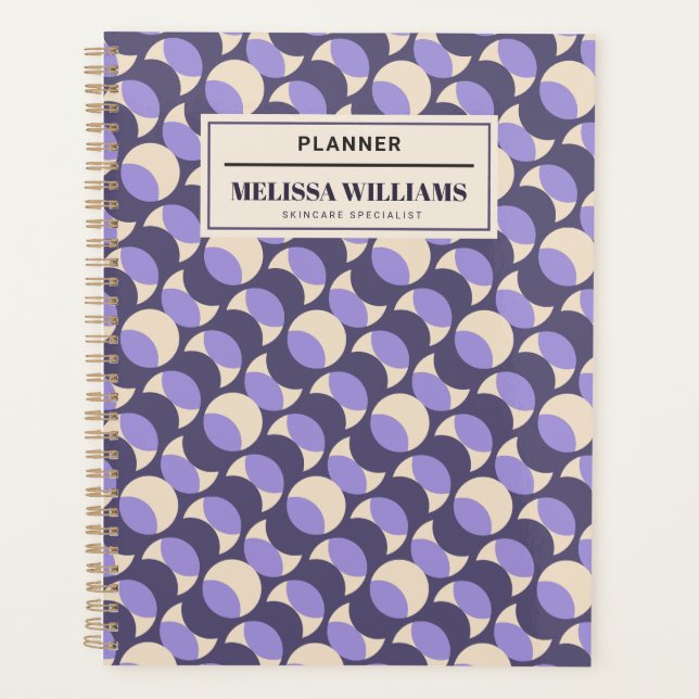 Agenda Modern Retro Lavender Geometric Planner (Anverso)