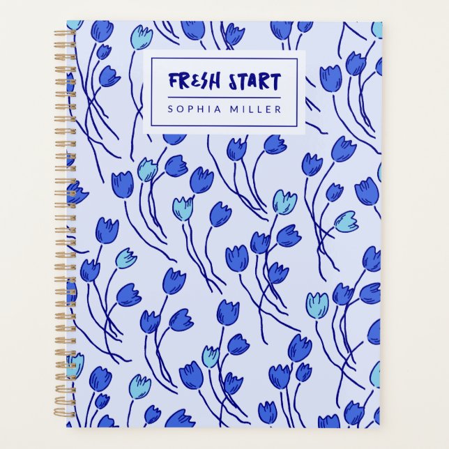 Agenda Modern Sketchbook Garden Personal | Blue Delft (Anverso)