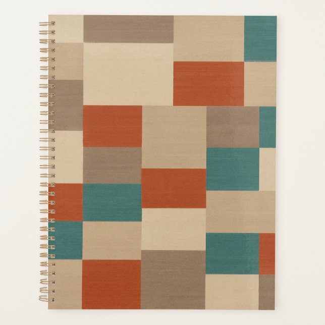 Agenda Modern Teal & Beige Geometric Blocks (Anverso)