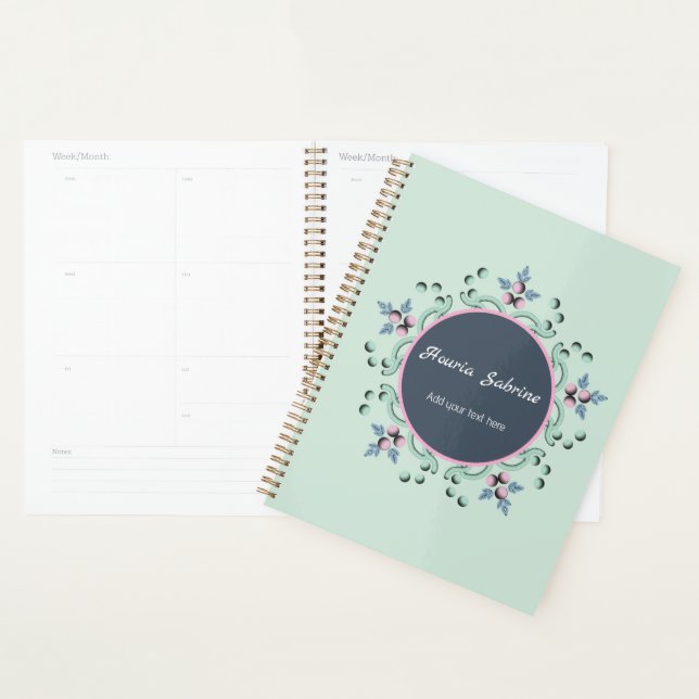 Agenda Modern turquoise Pink Floral Mandala Doodles  (Demostración)