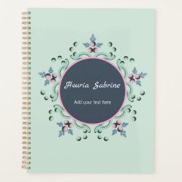 Agenda Modern turquoise Pink Floral Mandala Doodles 