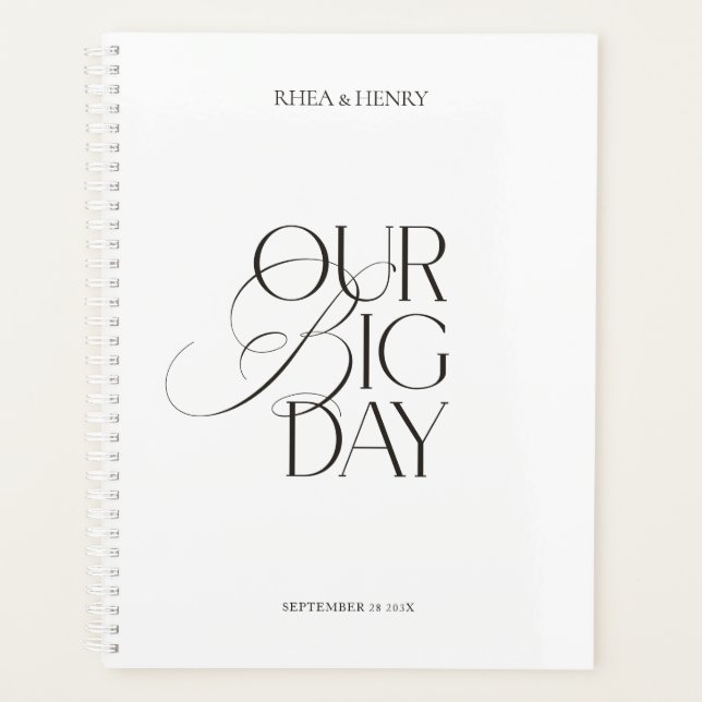 Agenda Modern Wedding Planner Notebook "Our Big Day" (Anverso)