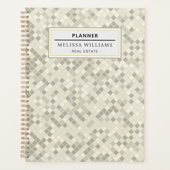 Agenda Modern Yellow & Gray Geometric Professional (Anverso)