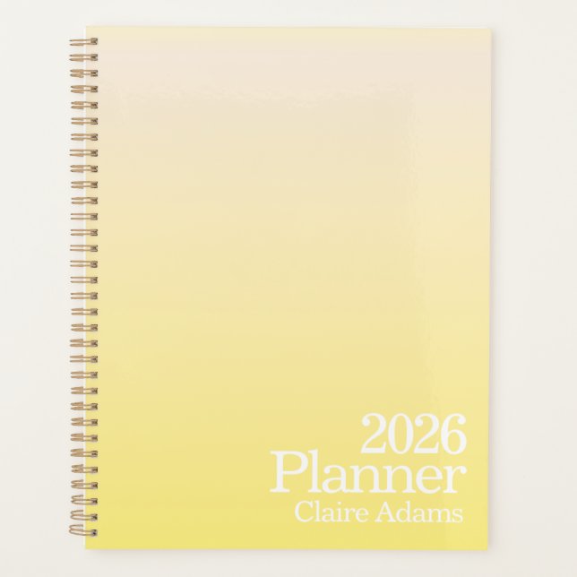 Agenda Modern Yellow Ombre Planner (Anverso)
